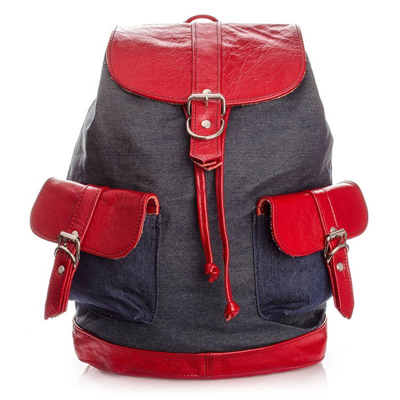 Plecak Skórzany Vintage Czerwony