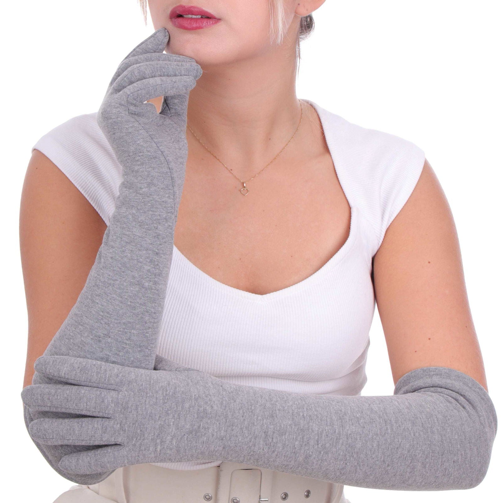 Rękawiczki CHIC ELBOW-LENGTH GRAY