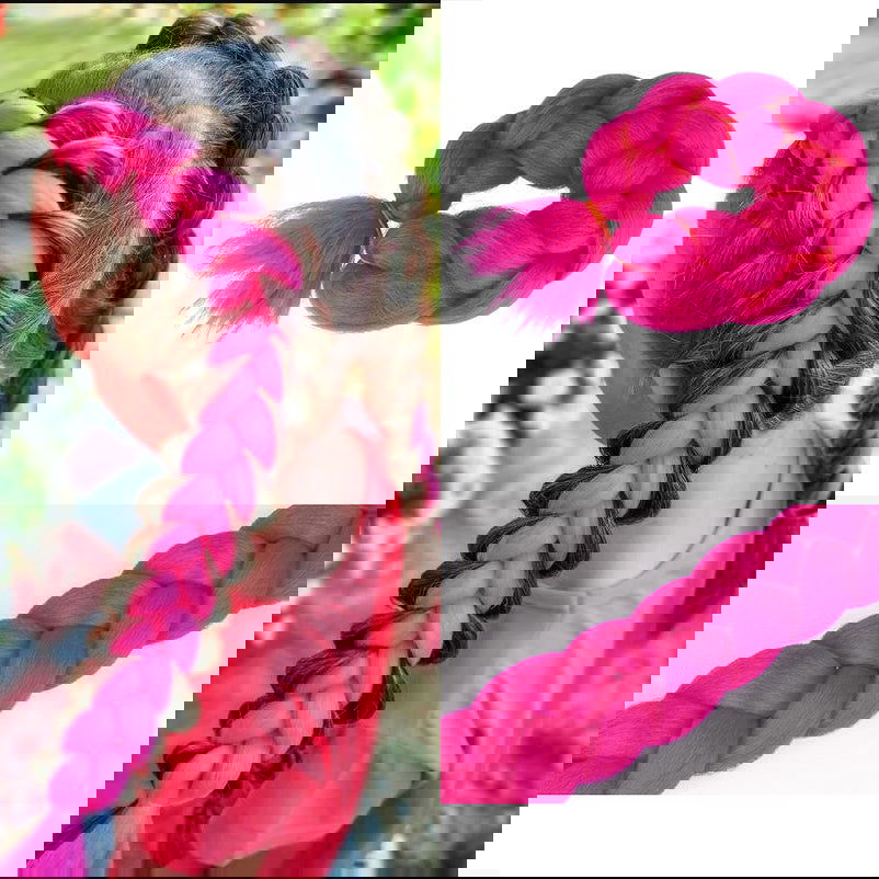 Włosy syntetyczne warkocz jednokolorowy