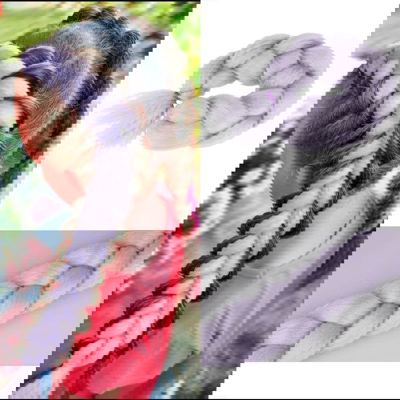 Włosy syntetyczne warkocz jednokolorowy