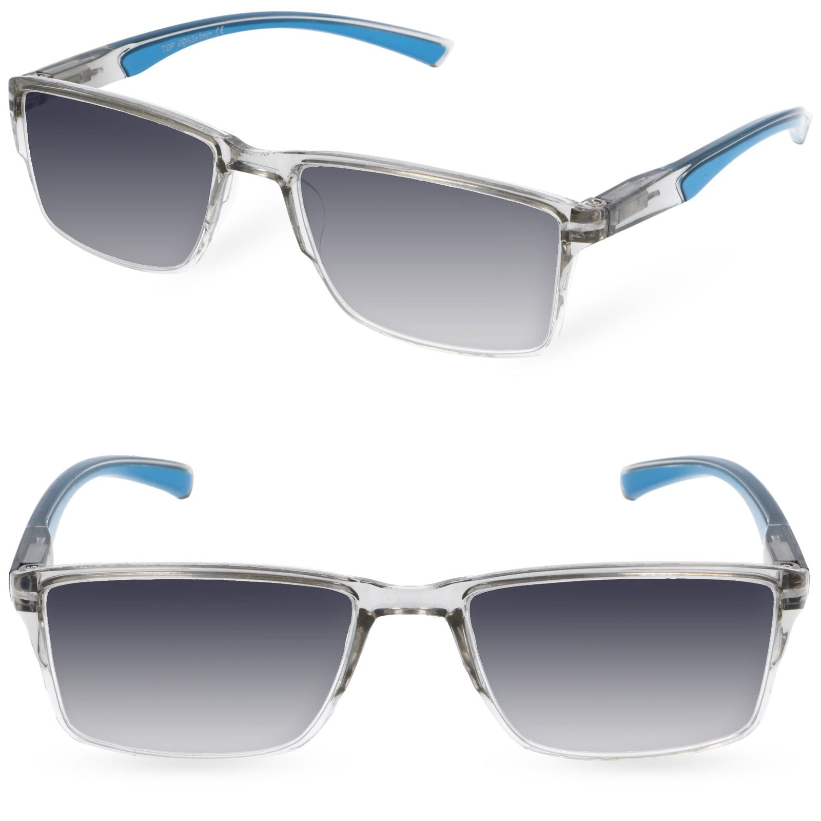 AZUR prostokątne okulary korekcyjne unisex niebieskie MORAMO