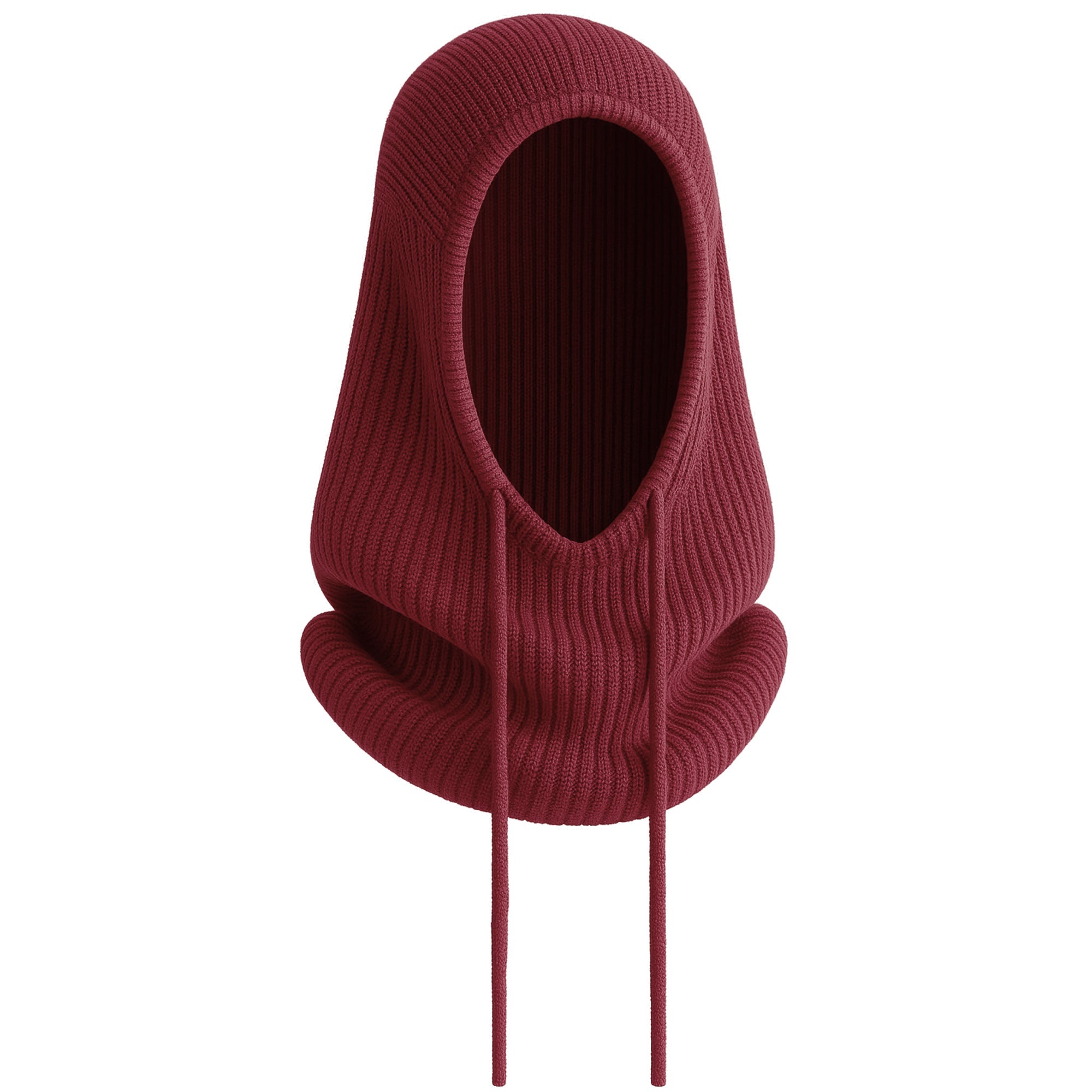 NOVA 2 burgundowa dzianinowa balaclava komin unisex MORAMO
