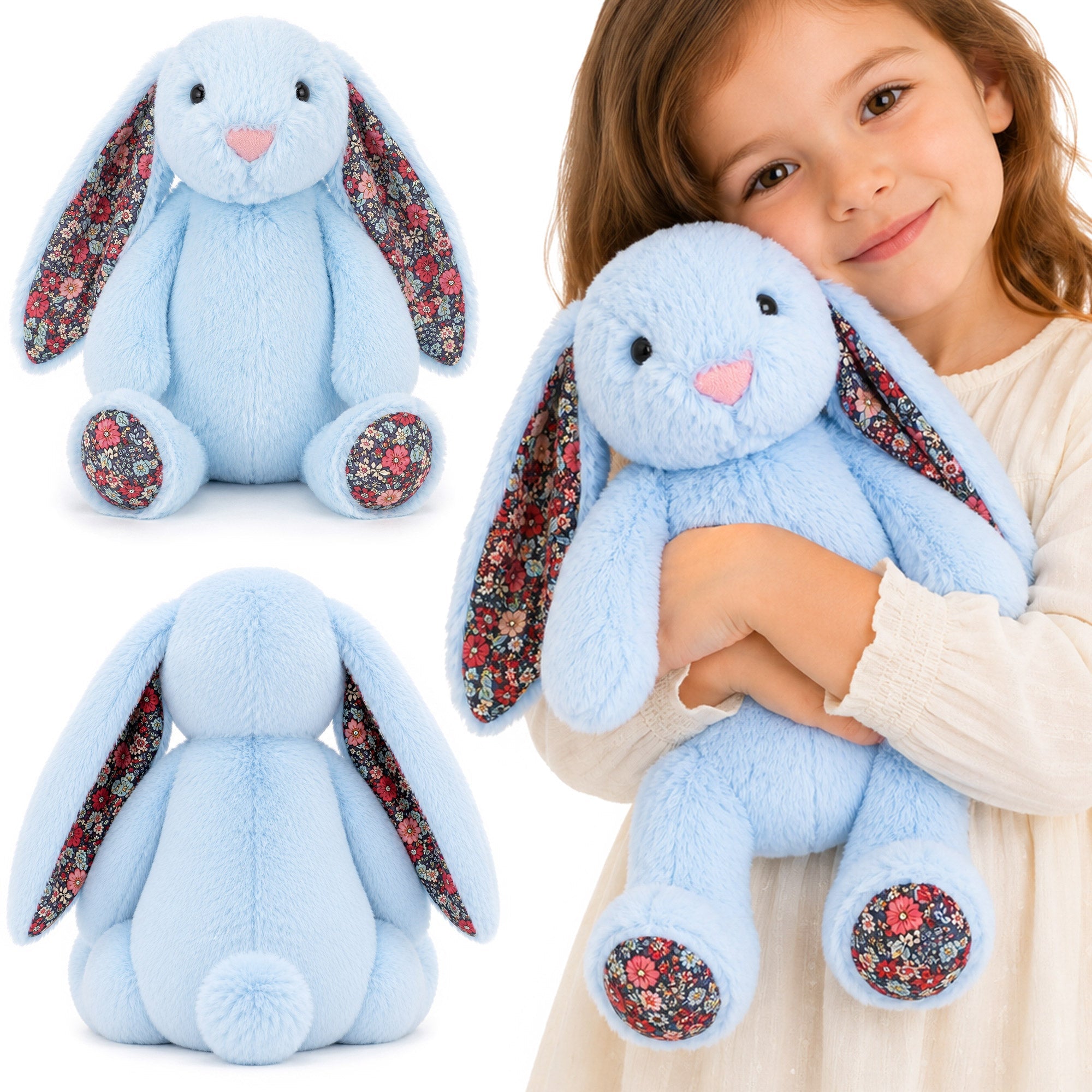 BLOSSOM niebieski króliczek maskotka przytulanka 40 cm MORAMO