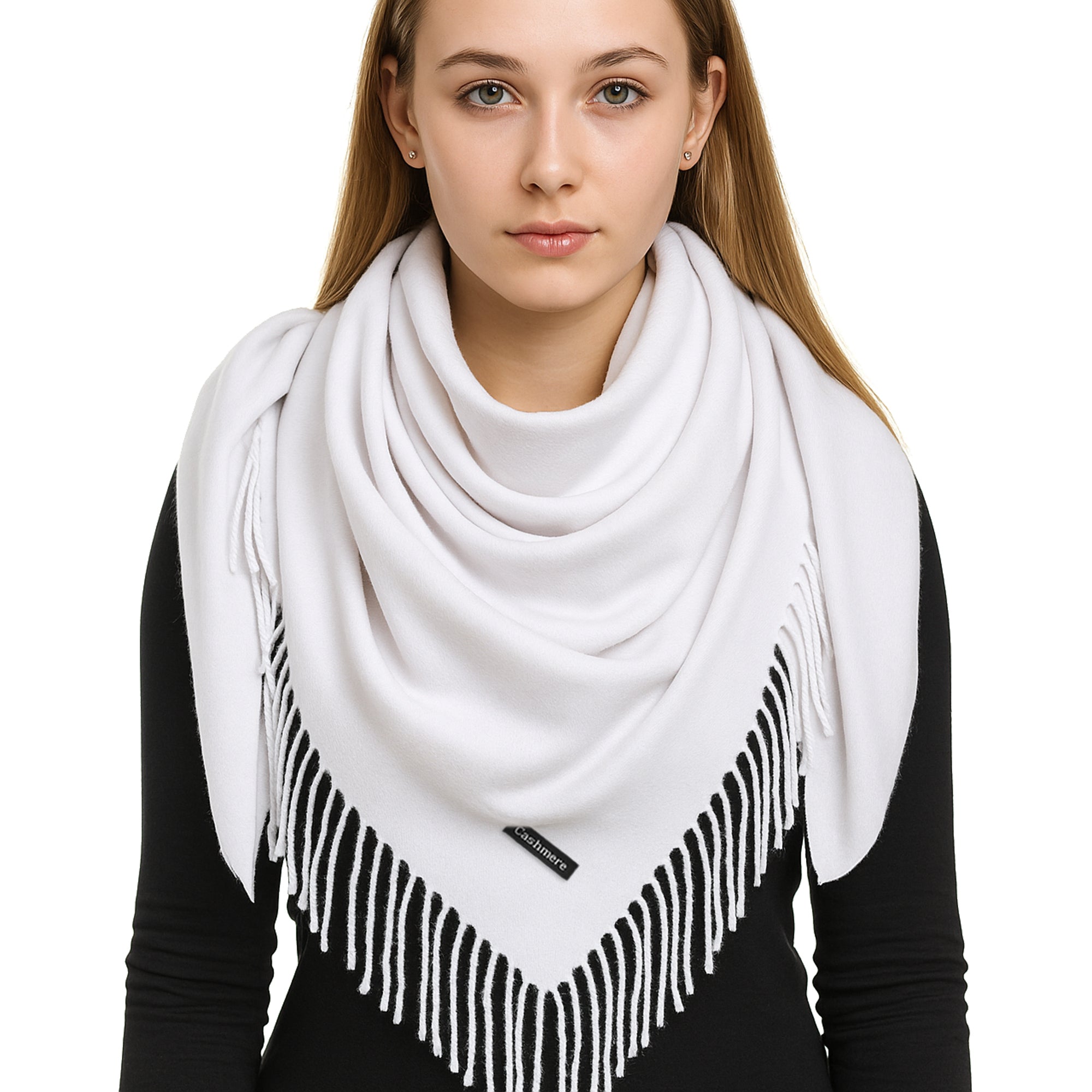 ELEGANT WARMTH biała damska chusta z wiskozy MORAMO