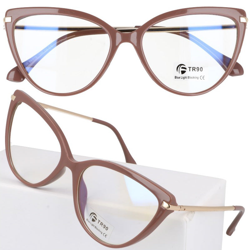 ERICA beżowe damskie okulary zerówki do komputera MORAMO