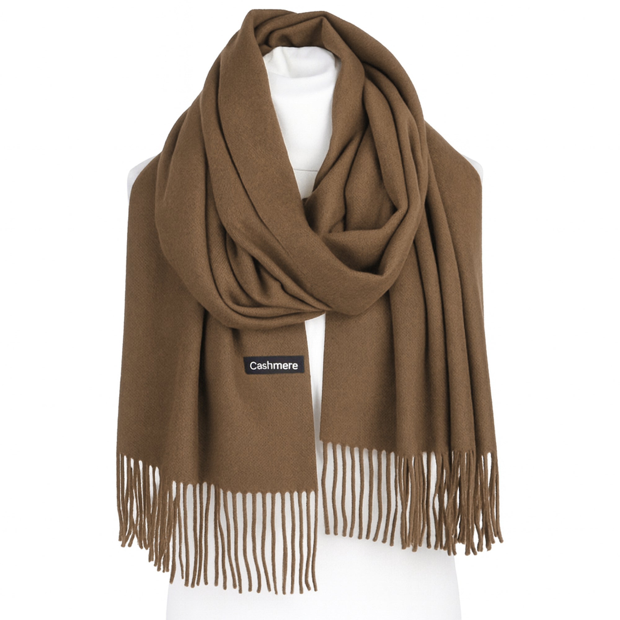 EVERYDAY LUXURY damski szal z wiskozy brąz 3 MORAMO