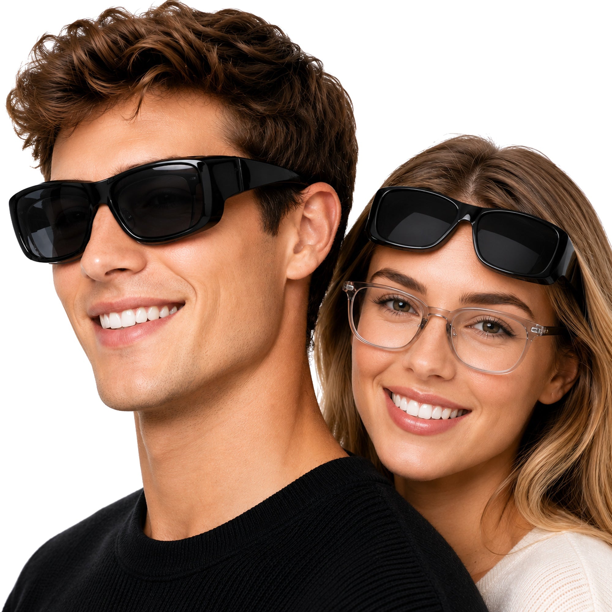 FIT OVER czarne sportowe okulary polaryzacyjne na okulary MORAMO
