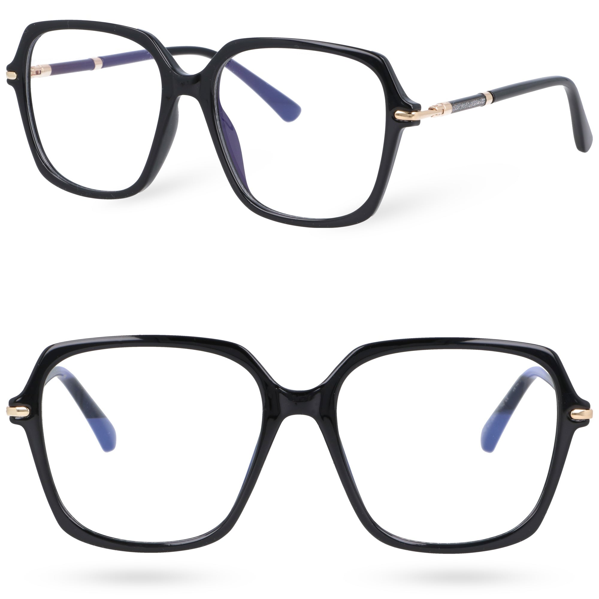 HERRERAVISION czarne damskie okulary oversize bluelight MORAMO