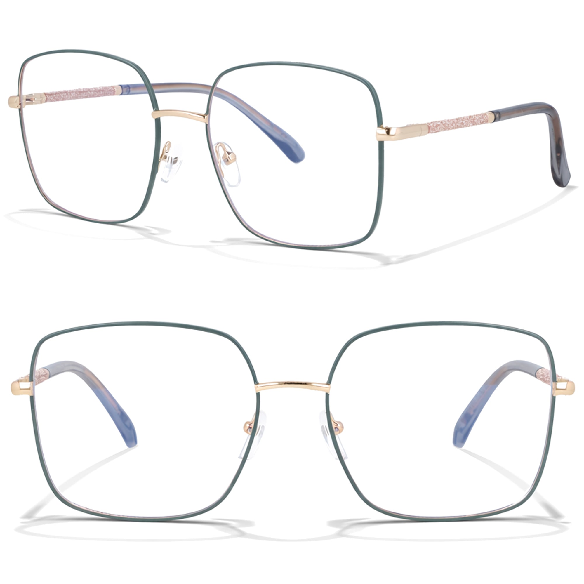 LARGE LUXE damskie szare okulary kwadratowe oversize MORAMO