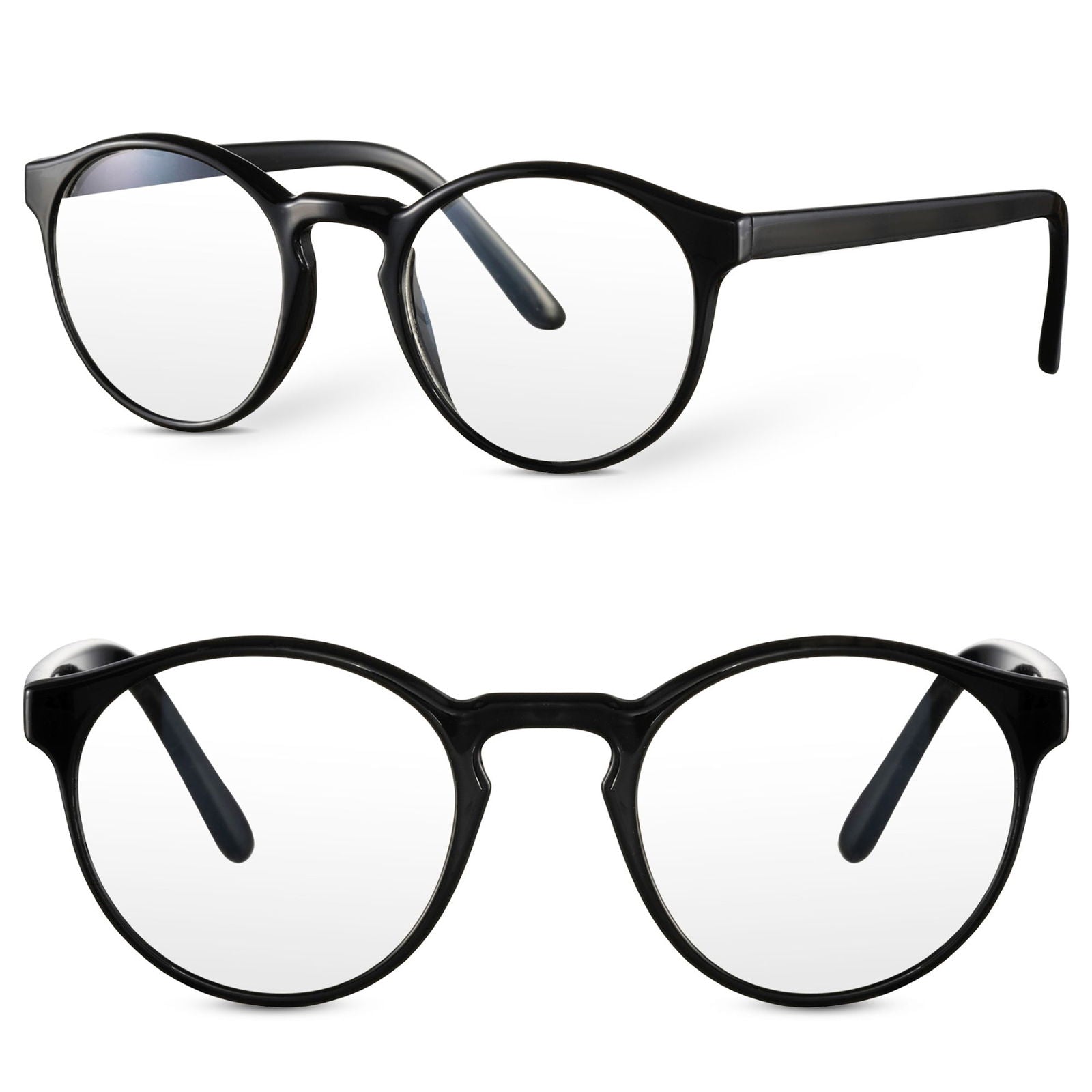 MIDNIGHT RETRO czarne owalne okulary zerówki unisex MORAMO