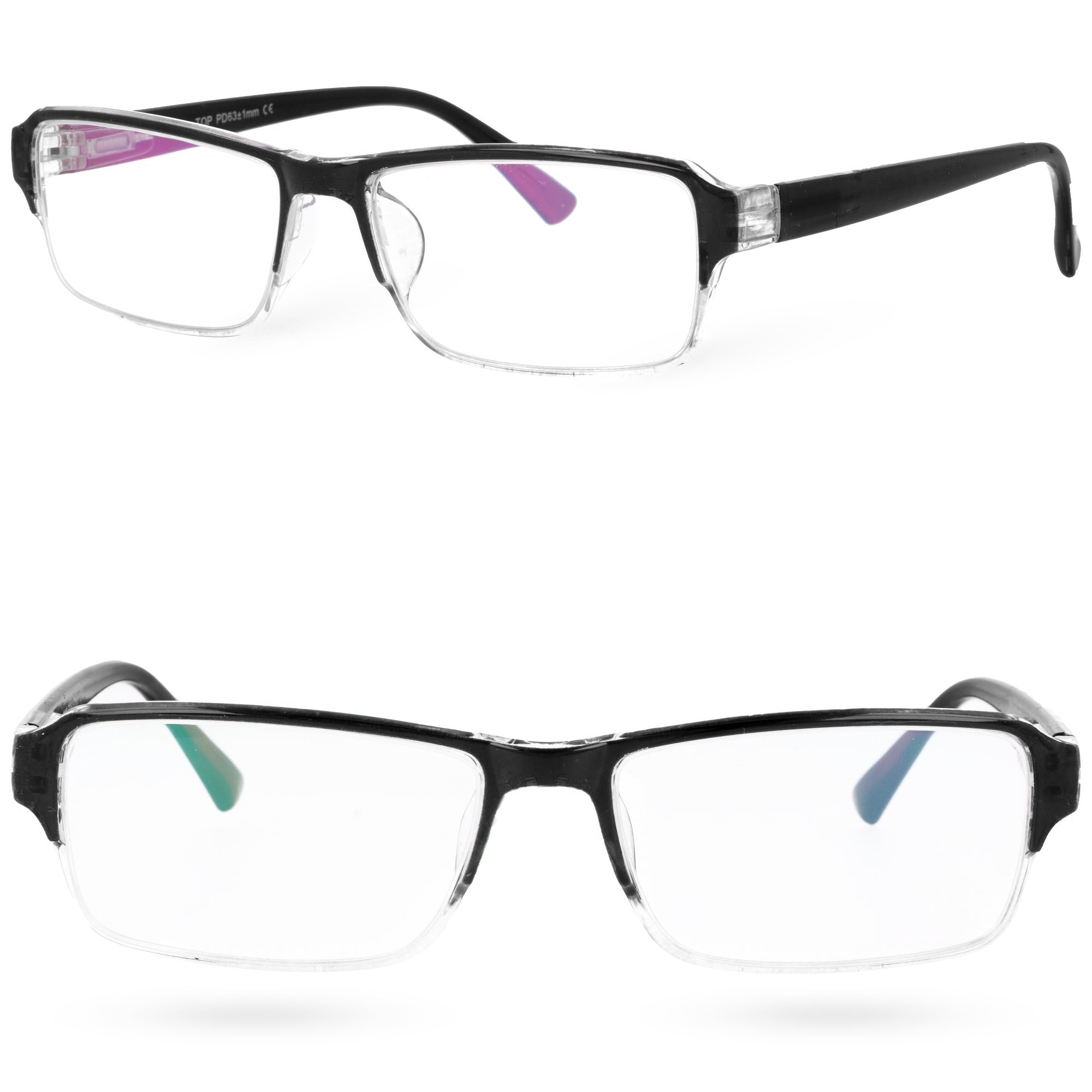 NEXO okulary korekcyjne minusy czarne prostokątne MORAMO