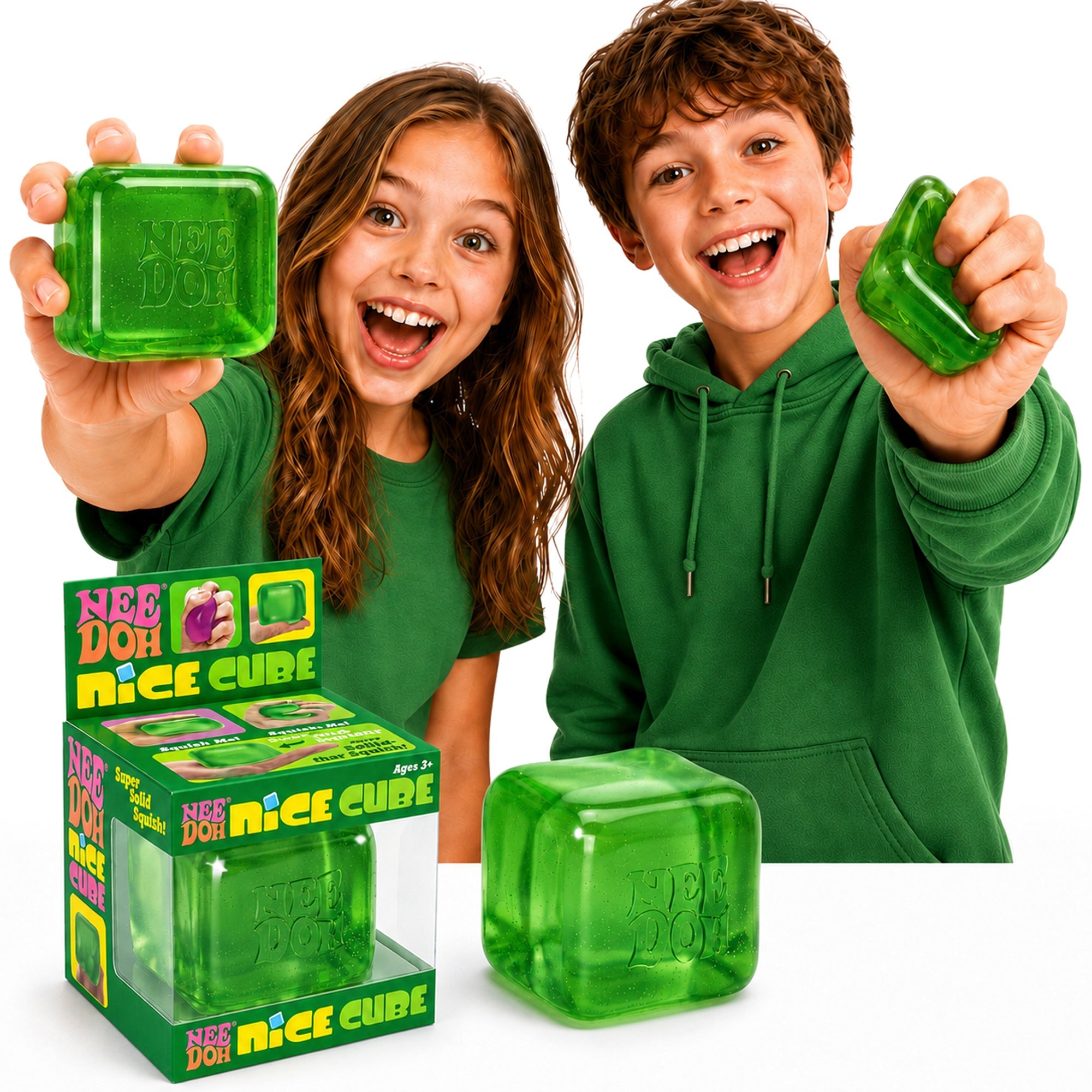 NICE CUBE zielony gniotek antystresowy kostka memory MORAMO
