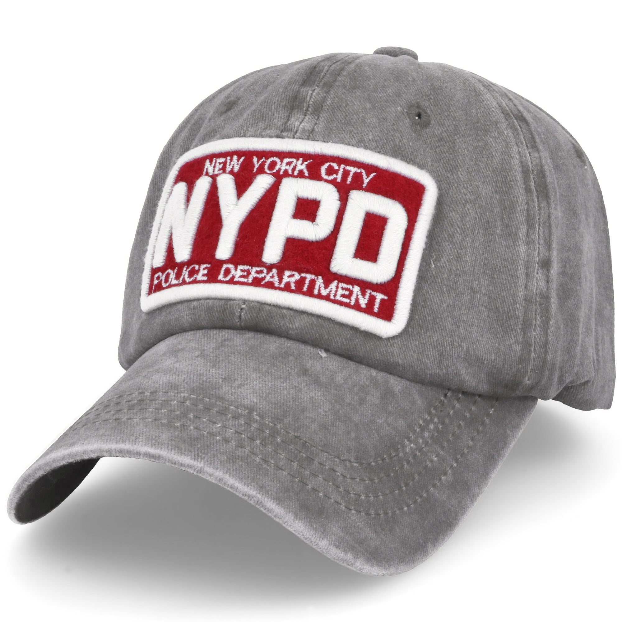 NYPD szara bawełniana czapka z daszkiem unisex MORAMO