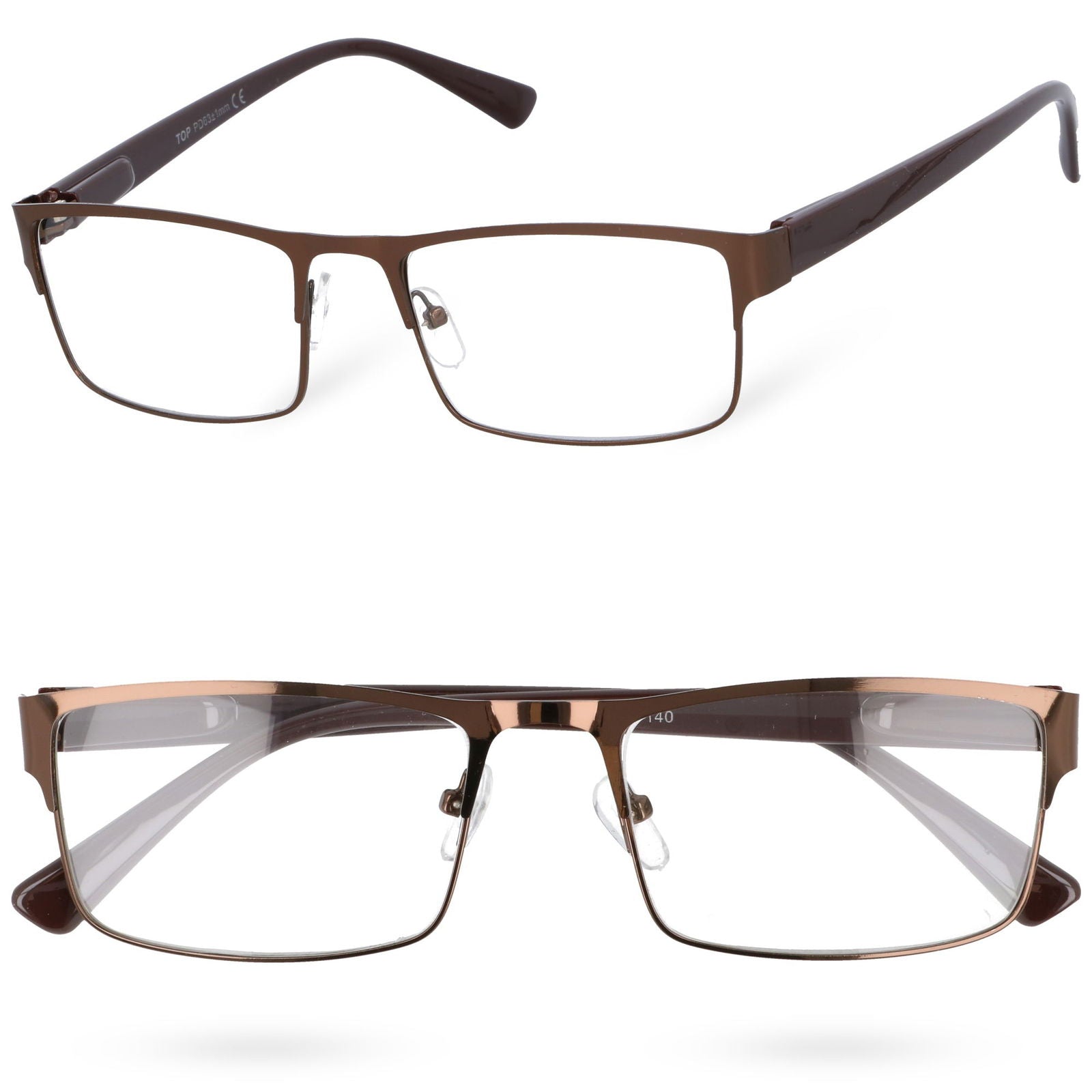 READBOOST BROWN prostokątne okulary korekcyjne do czytania MORAMO