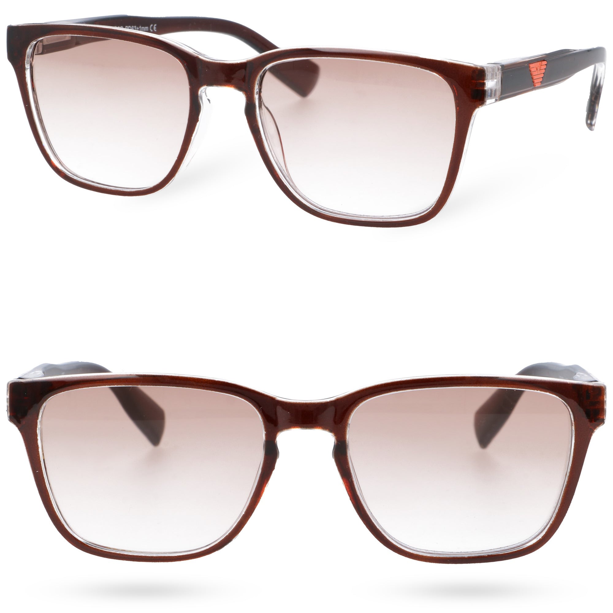 VISION brązowe okulary korekcyjne plusy gradalne MORAMO