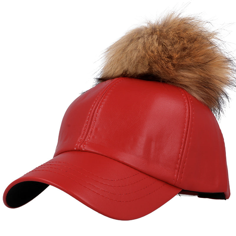 WINTER GLAM ROJO czerwona damska czapka z daszkiem MORAMO