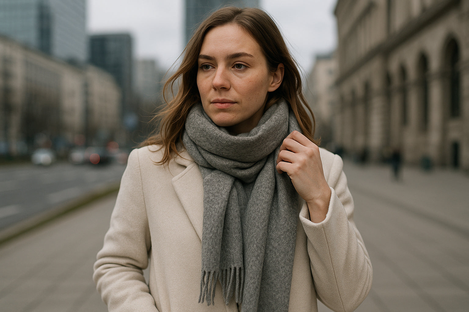 Jaki szal do jasnego płaszcza lub jasnej kurtki?