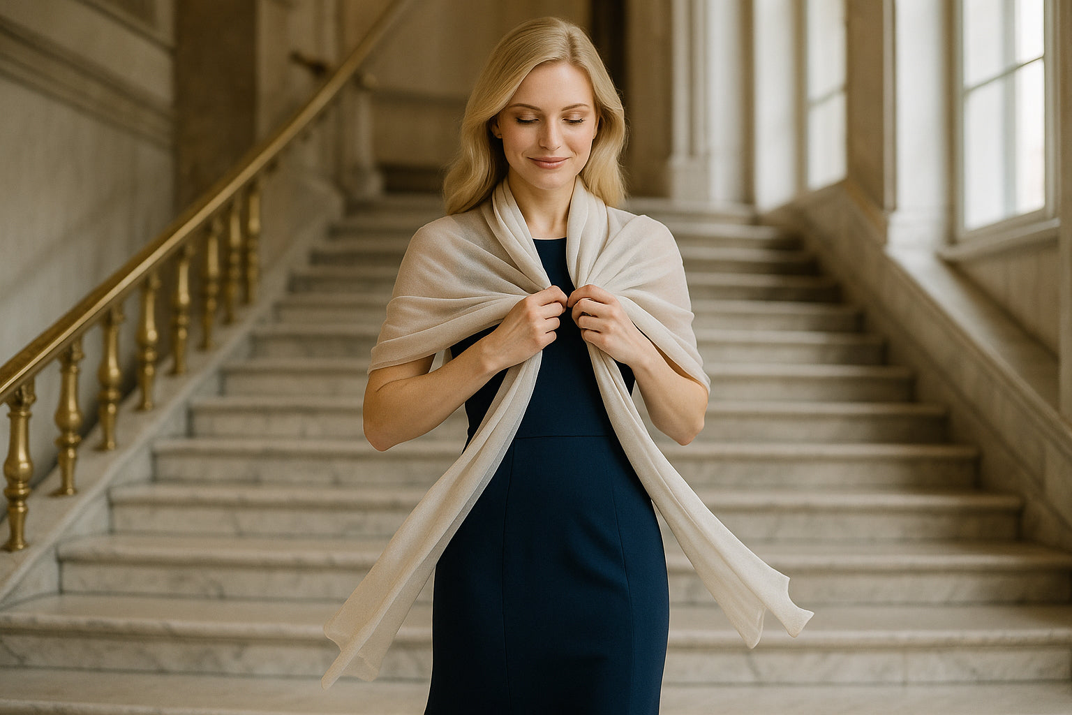 Jak wiązać szal do sukienki wieczorowej?