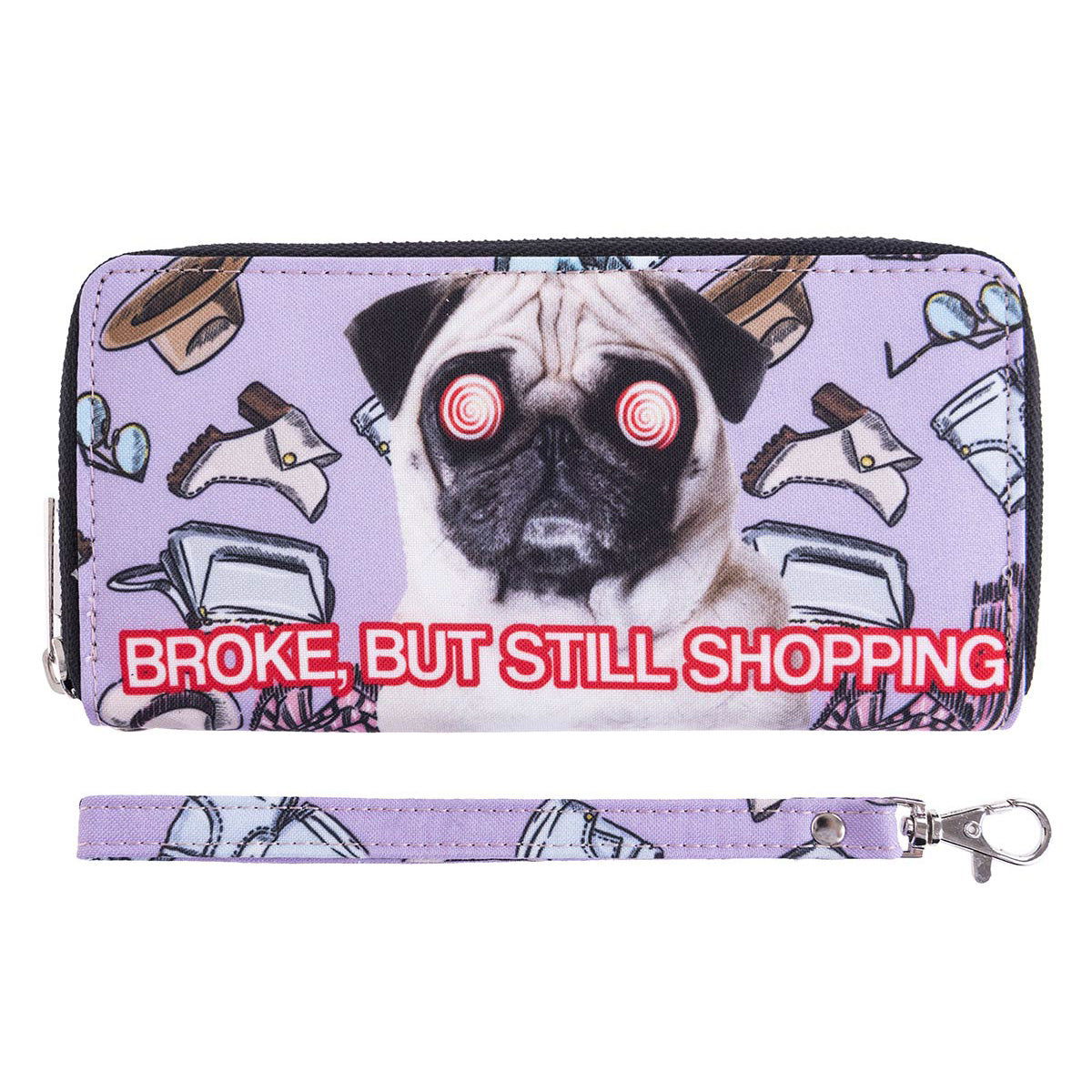 Portfel damski z kolorowym nadrukiem Dog