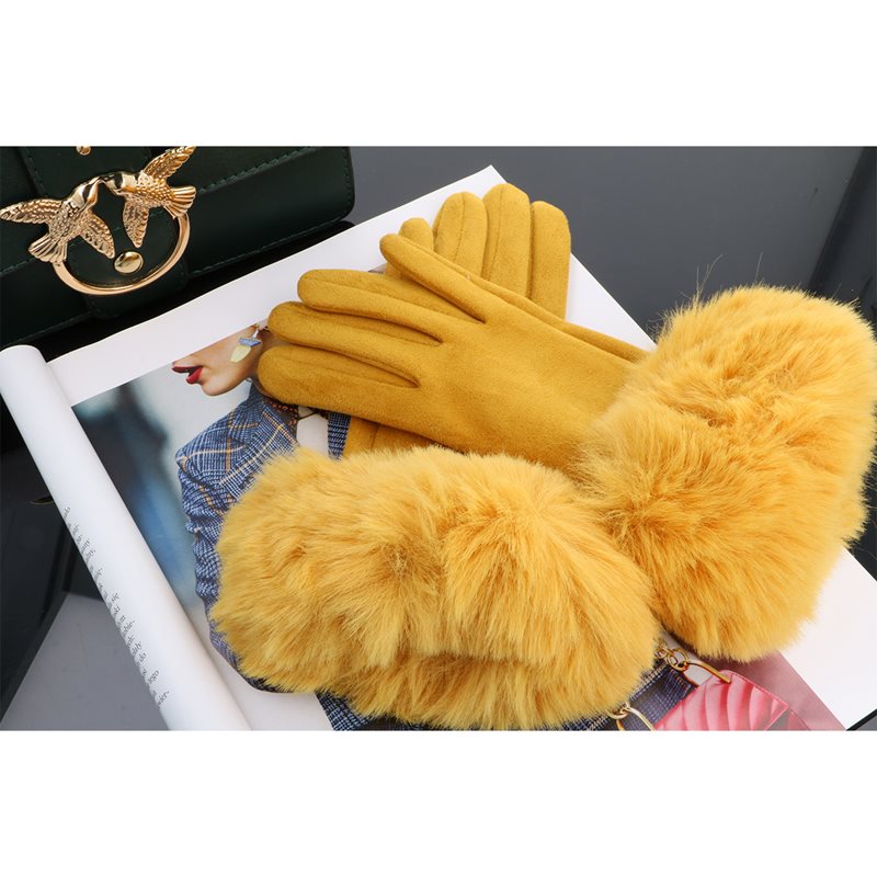 Rękawiczki WINTER FUR TOUCH YELLOW