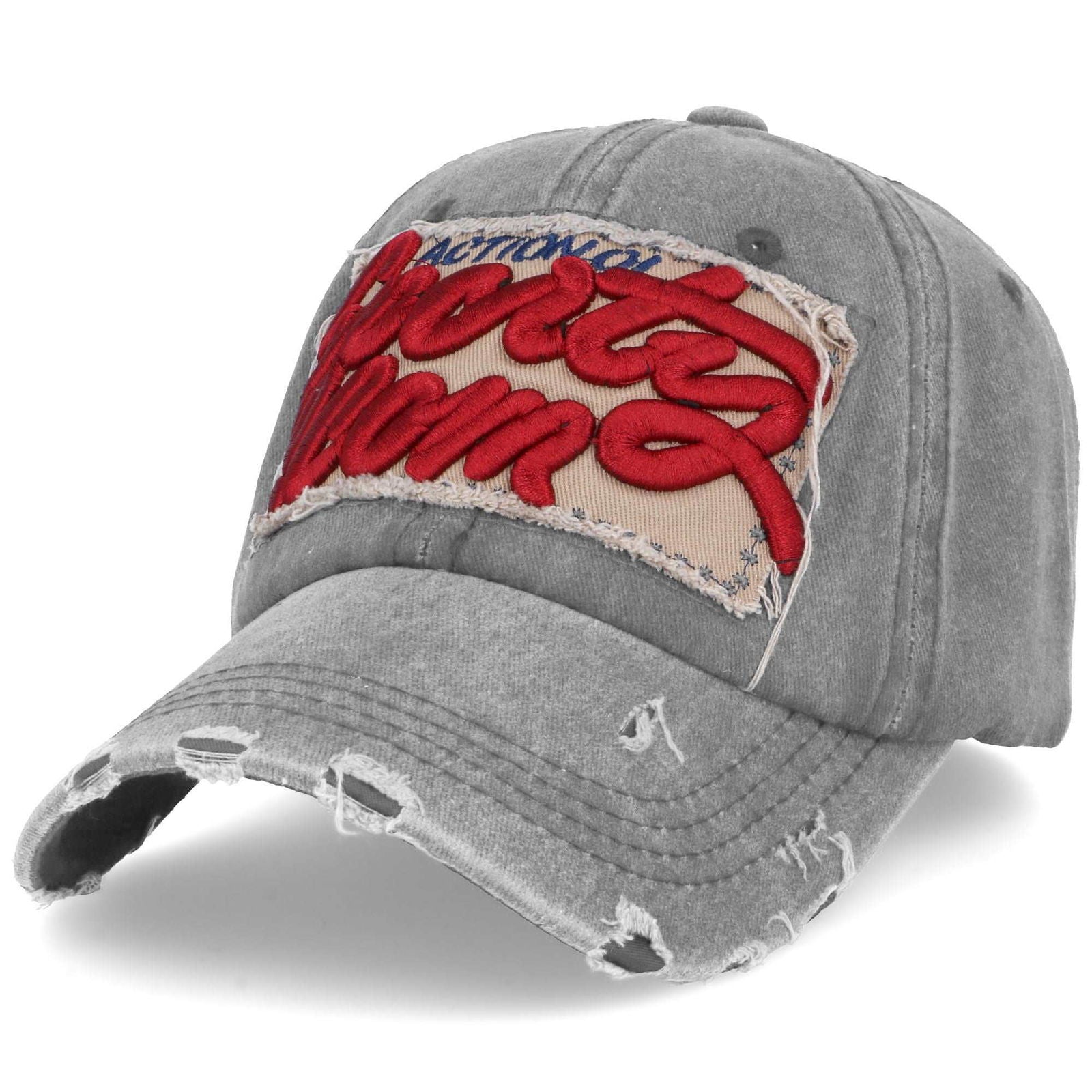 ACTION GRAY szara bawełniana czapka bejsbolówka unisex MORAMO