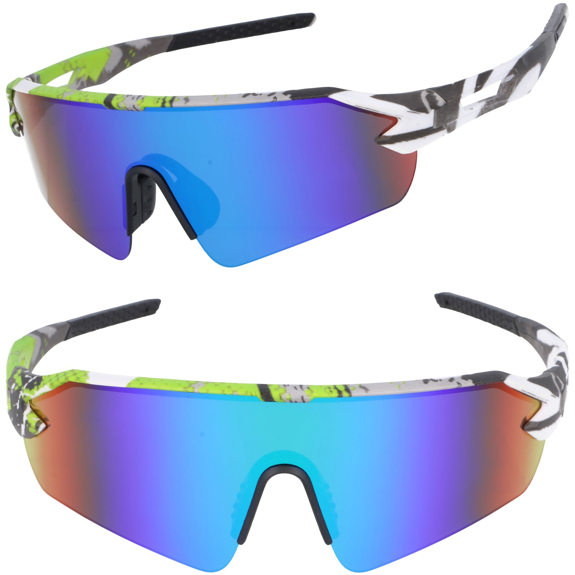 AERO sportowe okulary przeciwsłoneczne lustrzane zielone MORAMO