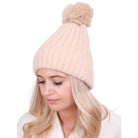ALPACA LUXE beżowa ocieplana czapka beanie MORAMO