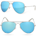 AVIATOR niebieskie lustrzane okulary pilotki z polaryzacją MORAMO