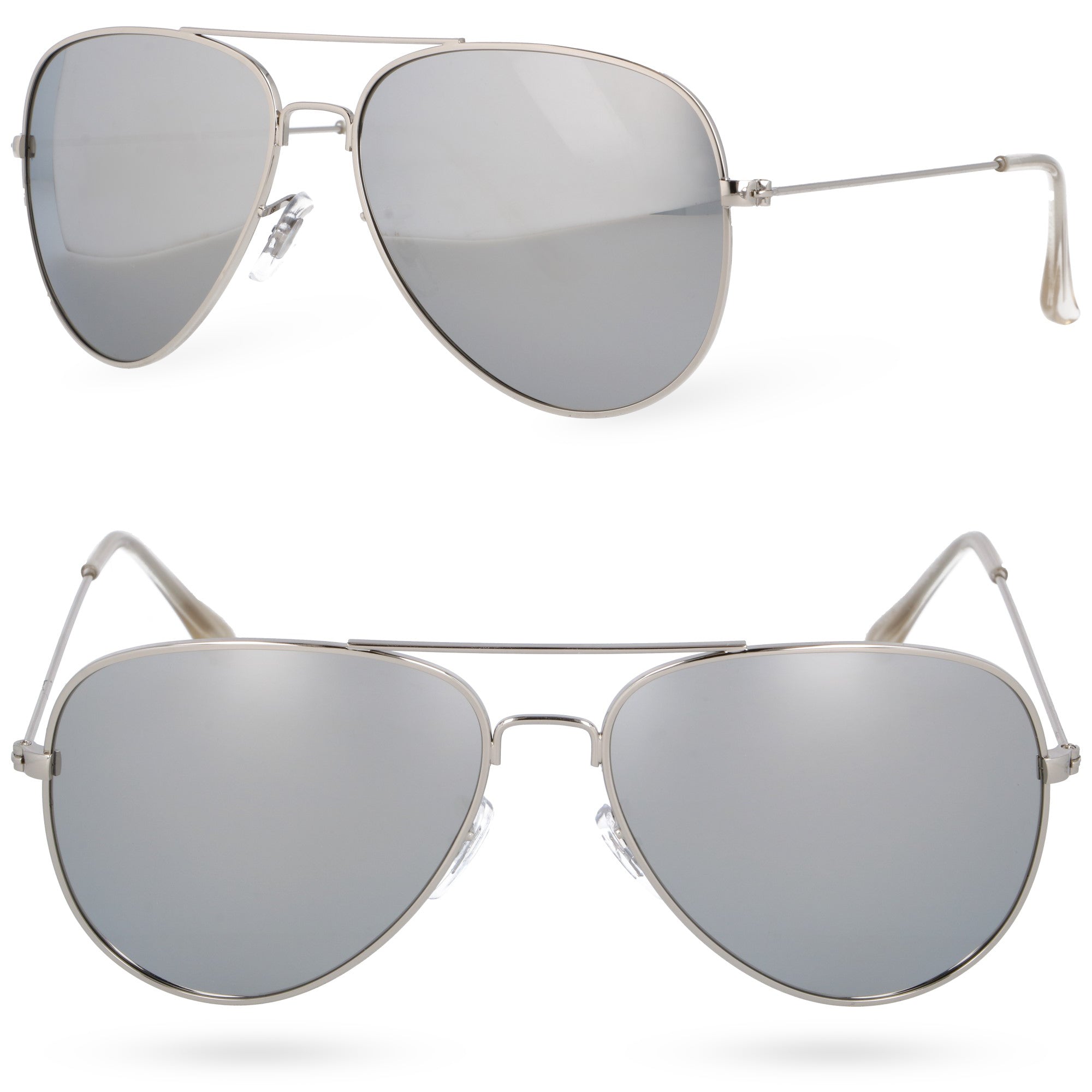 AVIATOR srebrne okulary pilotki lustrzane polaryzacyjne MORAMO
