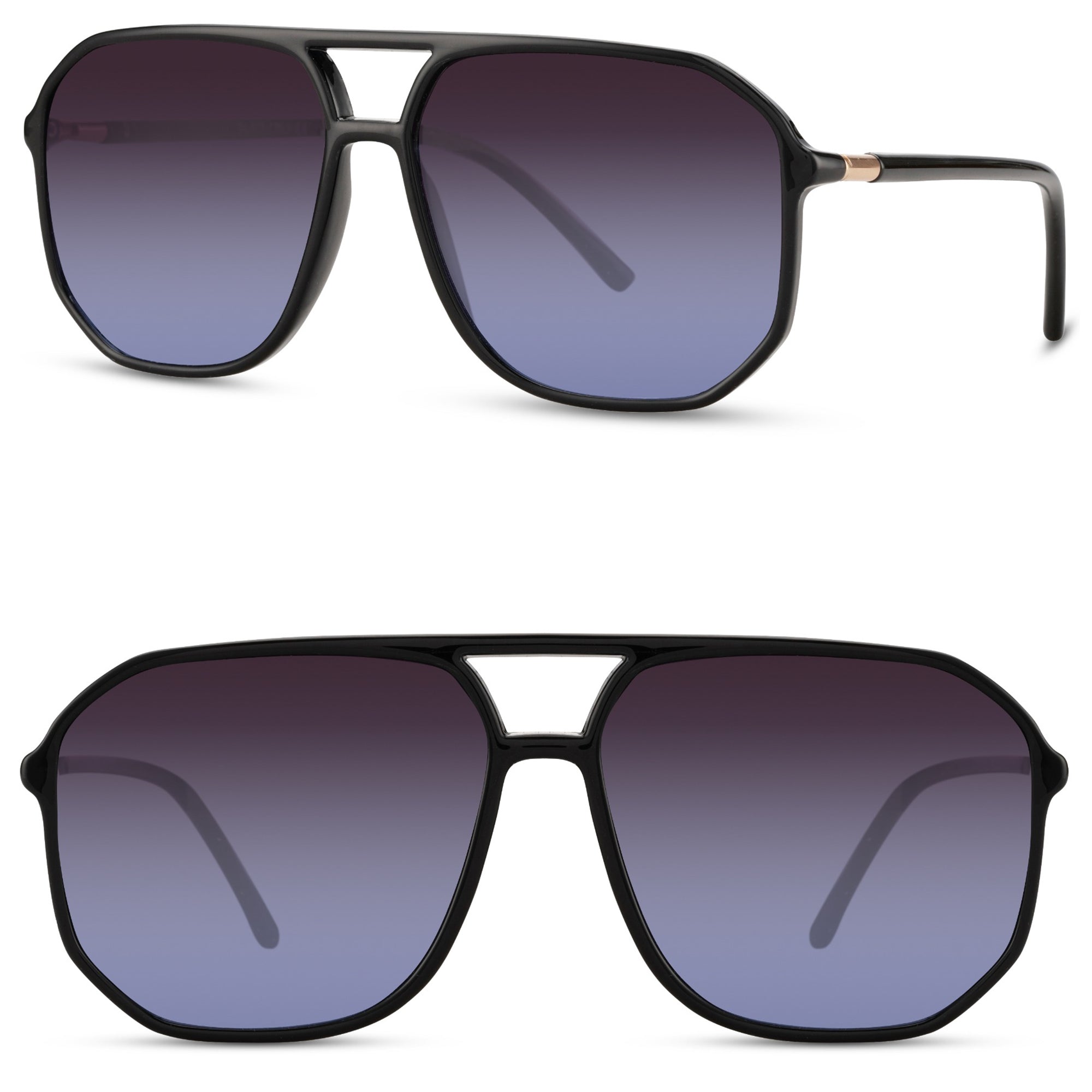 AVIATORSKY czarne okulary przeciwsłoneczne pilotki unisex MORAMO