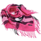BERRY FUCHSIA różowo-czarna chusta damska z wiskozy MORAMO