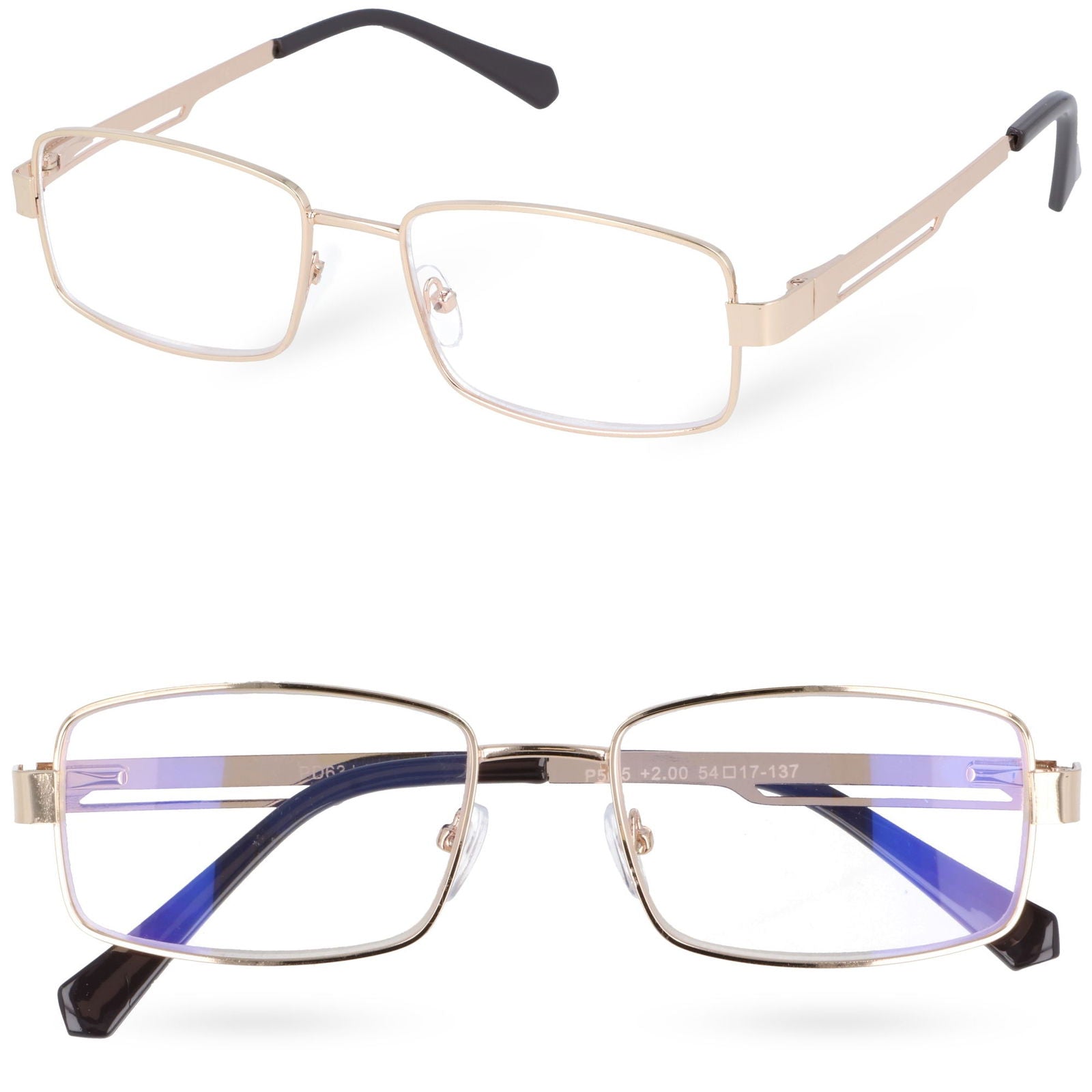 BLUE VISION GOLD złote metalowe okulary korekcyjne unisex MORAMO