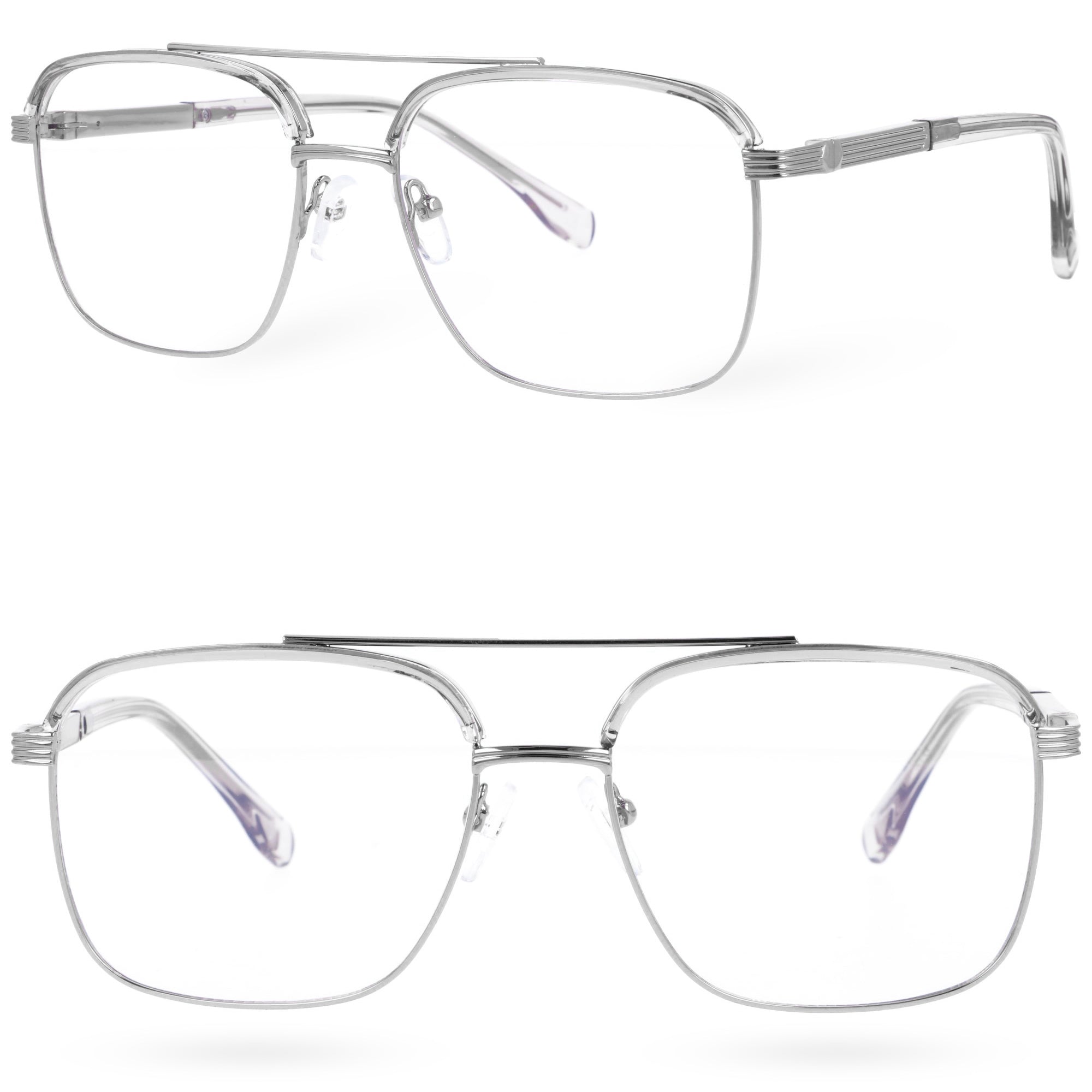 BLUELUX LINE szare kwadratowe okulary zerówki blue light MORAMO