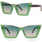 BOLD GLAMOUR GEEN damskie okulary polaryzacyjne kocie oczy MORAMO
