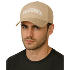 CALIFORNIA beżowa bawełniana czapka z daszkiem unisex MORAMO
