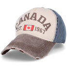 CANADA BROWN niebieska bawełniana czapka z daszkiem vintage MORAMO