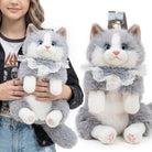 CAT GRAY szary pluszowy plecak kot dla dziewczynki MORAMO
