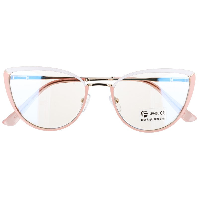CATSHADE metalowe damskie okulary zerówki kocie oczy MORAMO