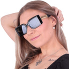CHAIN VIEW damskie okulary przeciwsłoneczne prostokątne MORAMO