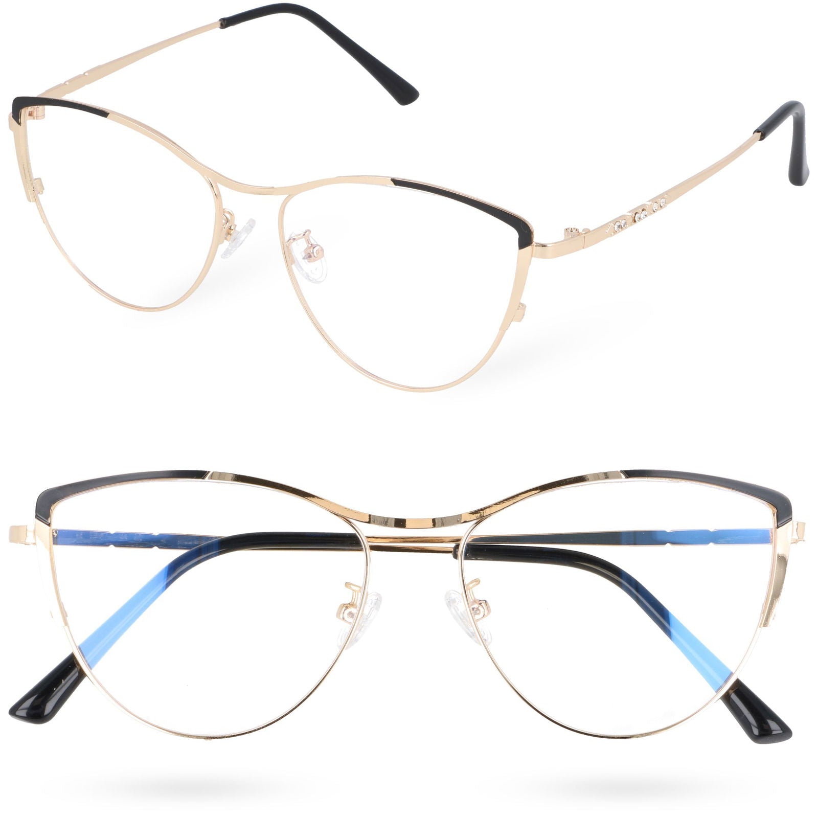 CHARM okulary damskie zerówki kocie oczy MORAMO