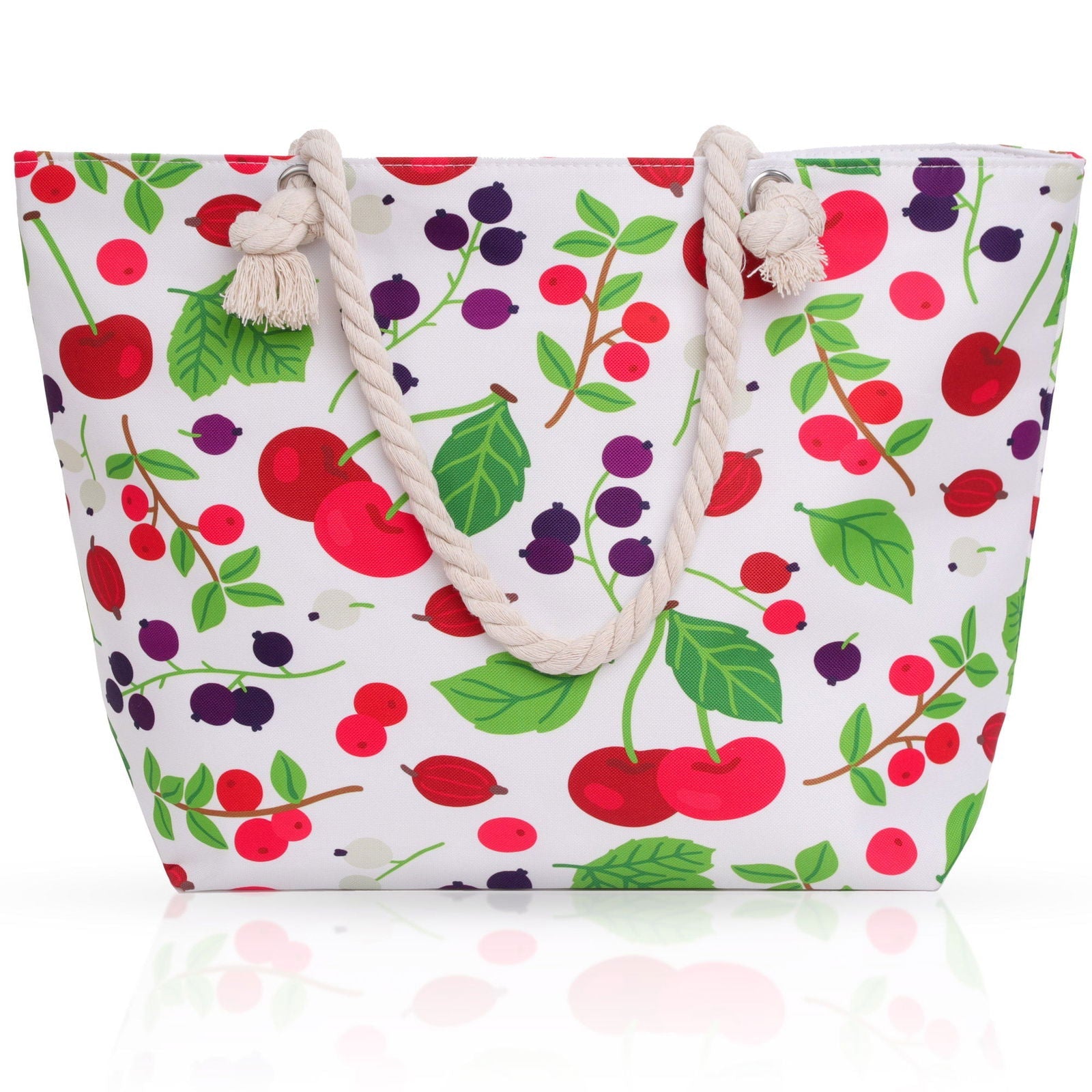 CHERRIES wielokolorowa damska torba plażowa shopper MORAMO