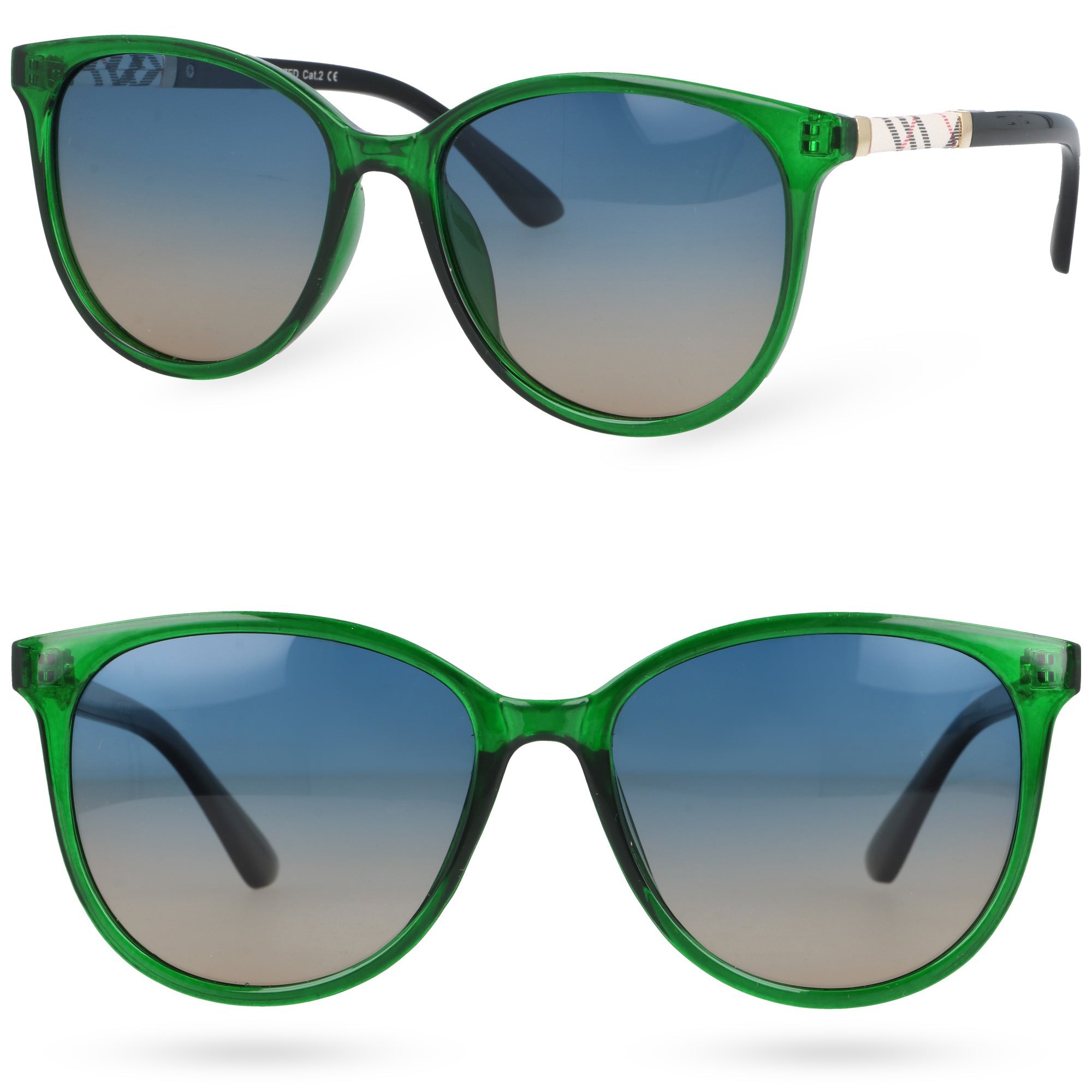 CHICSHADES okulary polaryzacyjne damskie zielone kocie MORAMO