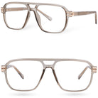 CHILLFRAME beżowe męskie okulary zerówki blue light MORAMO
