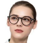 CLASSIC czarne okrągłe okulary zerówki antyrefleks MORAMO