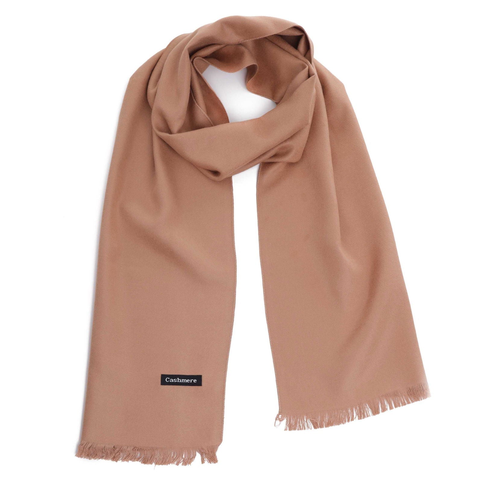 CLASSIC ELEGANCE męski szal beżowy camel wiskoza MORAMO