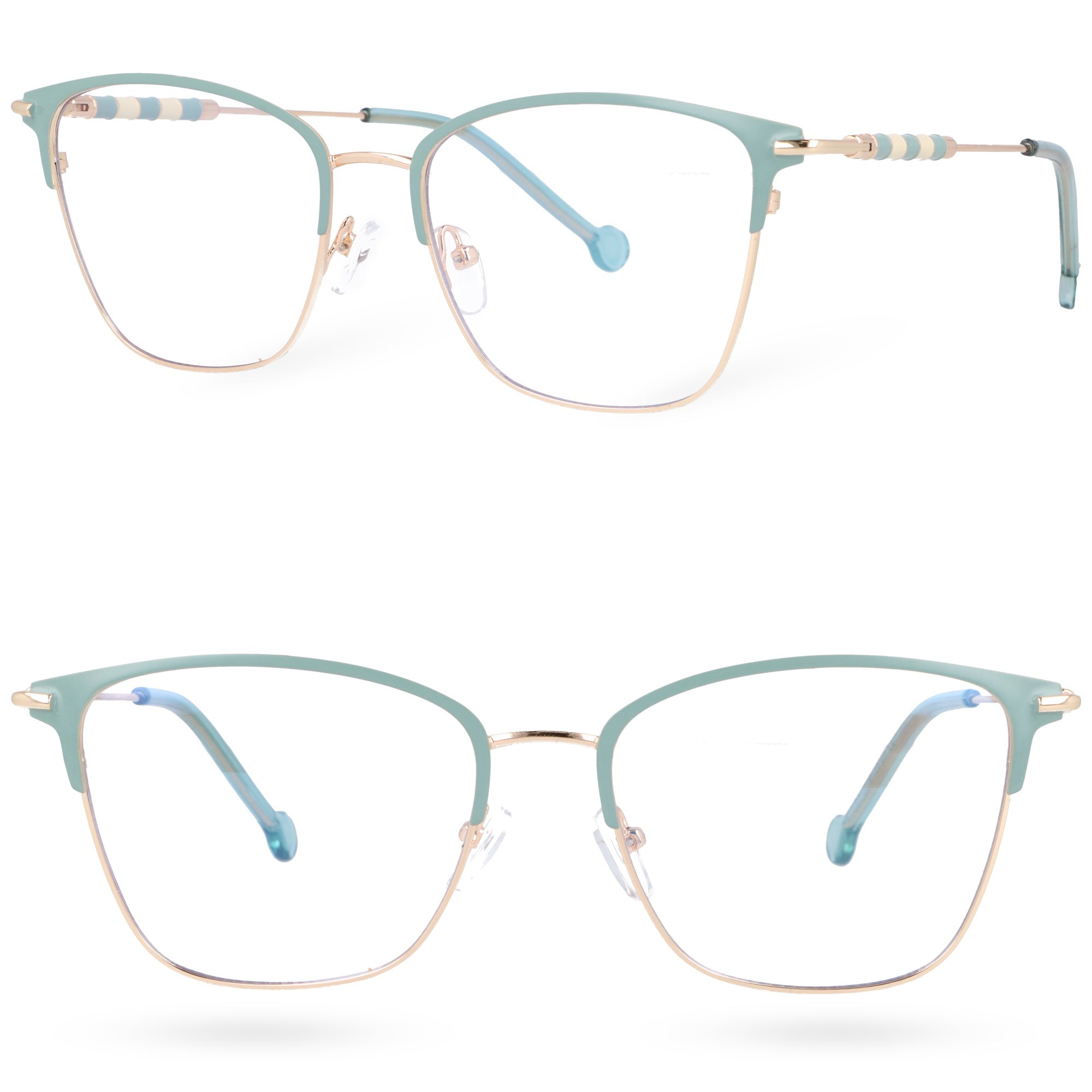 CLASSIC OPAQUE damskie turkusowe okulary zerówki blue light MORAMO