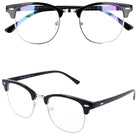 CLUBMASTA czarne okulary zerówki unisex antyrefleks MORAMO