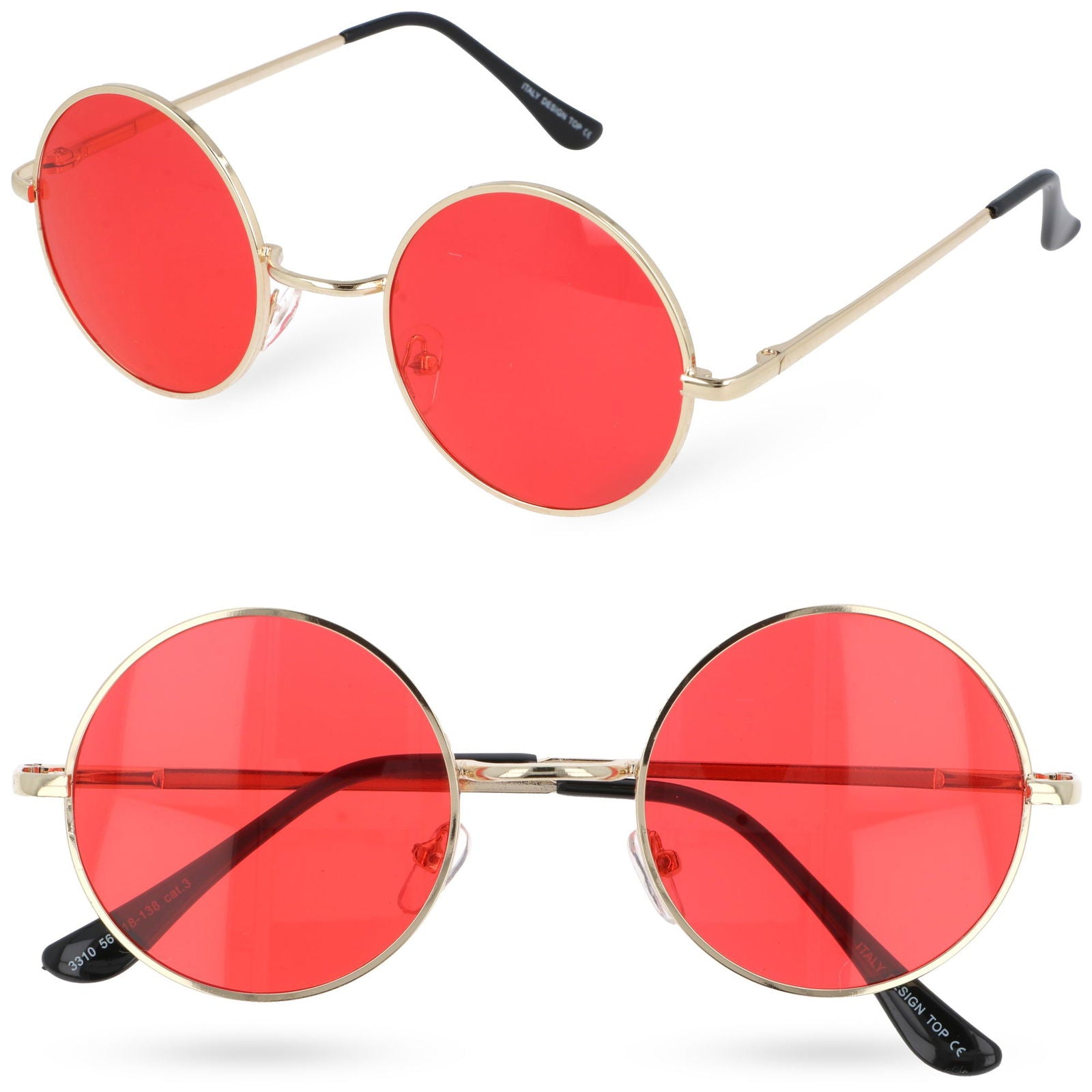 COLOR VISION RED złote okulary przeciwsłoneczne lenonki MORAMO