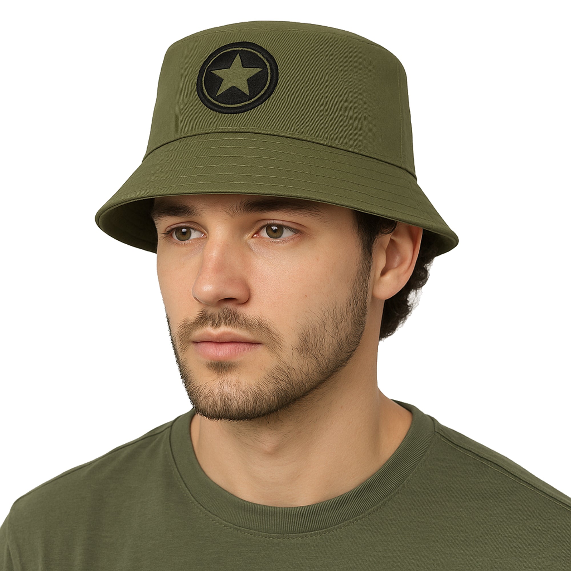 CONV zielony kapelusz bucket bawełniany unisex MORAMO