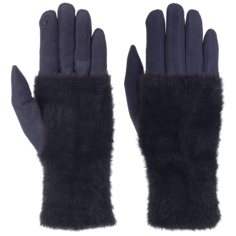 COZY TOUCH damskie rękawiczki dotykowe ocieplane niebieskie MORAMO